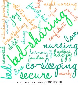 Bed-Sharing word cloud on a white background. 