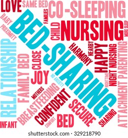 Bed-Sharing word cloud on a white background. 