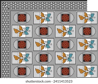 bedsheet design digital art use hand work and digital printing
