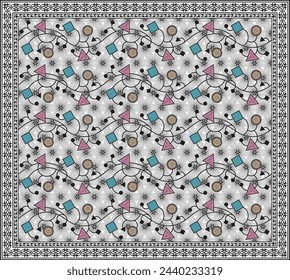 bedsheet design digital art use hand work and digital printing