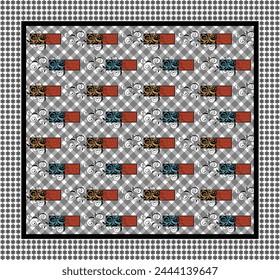 bedsheet design digital art use hand work and digital printing