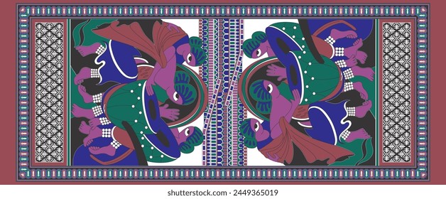 bedsheet design digital art use hand work and digital printing