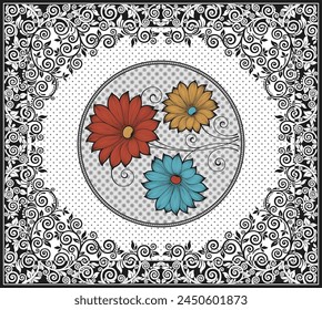 bedsheet design digital art use hand work and digital printing
