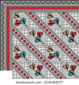 Diseño de la hoja de cama Arte digital Uso Trabajo de mano e impresión digital
