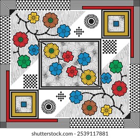 Diseño de la hoja de cama Arte digital Uso Trabajo de mano e impresión digital
