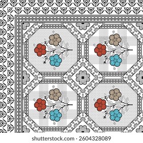 bedsheet design digital art use hand work and digital printing