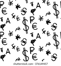 Bedsheets with money signs, blanketseamless pattern