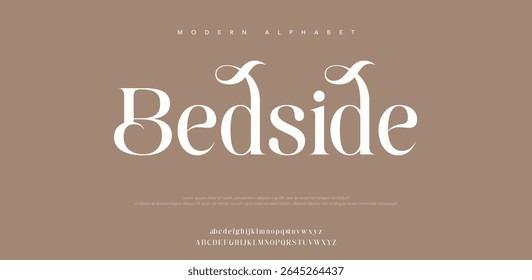 Bedside  alphabet beauty logo font. Classic beautiful Modern luxury Serif Letter Minimal Fashion. Typography decoration logotype fonts, wedding, logos. vector