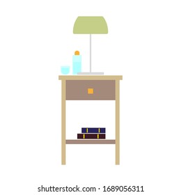 bedside cabinet on white background
