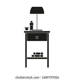bedside cabinet on white background