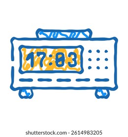 bedside clock doodle icon sketch vector. bedside clock sign. isolated symbol illustration
