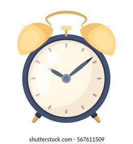 Bedside clock icon in cartoon style isolated on white background. Sleep and rest symbol stock vector illustration.