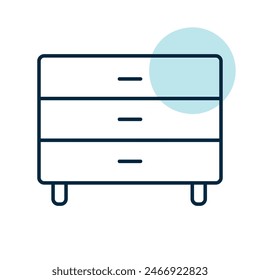 Icono de Vector de tocador. Cartel en el cajón. Símbolo gráfico para muebles, diseño de Sitio web y App, logotipo, App, UI