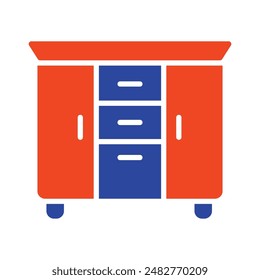 Icono de Vector de tocador. Cartel en el cajón. Símbolo gráfico para muebles, diseño de Sitio web y App, logotipo, App, UI