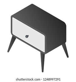 Bedside furniture icon. Isometric of bedside furniture vector icon for web design isolated on white background