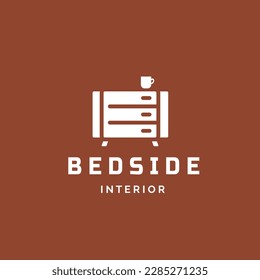 bedside furniture minimalist logo vector icon illustration