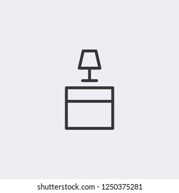 Bedside icon isolated on background. Furniture symbol modern, simple, vector, icon for website design, mobile app, ui. Vector Illustration
