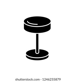 Bedside lamp black icon, vector sign on isolated background. Bedside lamp concept symbol, illustration 