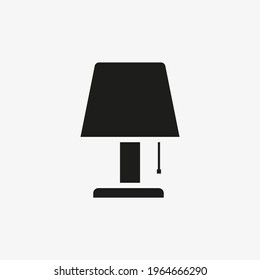 Bedside Lamp Icon. Bedroom Light, Table Lamp Symbol.