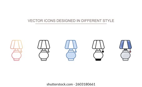 Bedside Lamp icon design with white background stock illustration