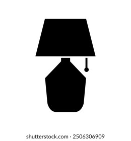 Bedside lamp icon illustrated on background