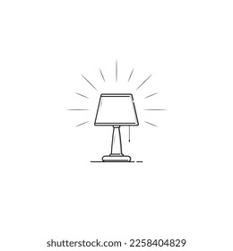 Bedside lamp icon isolated vector graphics