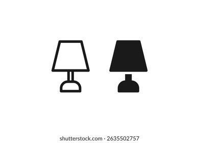 bedside lamp icon line and flat