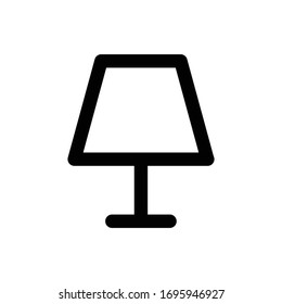 Icono de la lámpara de lado sobre fondo blanco