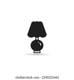 bedside lamp icon on white background