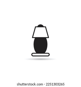 bedside lamp icon on white background