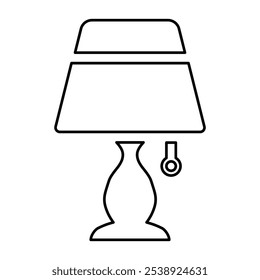 Bedside Lamp Icon In Outline Style