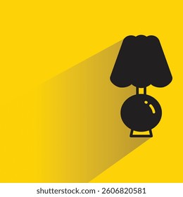bedside lamp icon with shadow yellow background