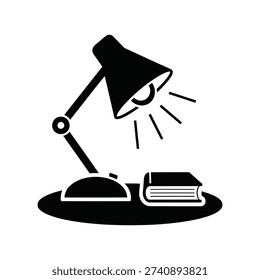 Bedside lamp icon silhouette vector illustration isolated