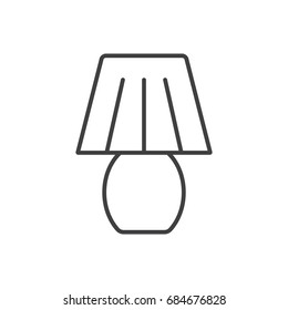 Bedside lamp line icon.
