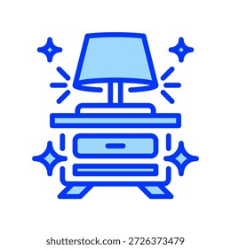 Bedside Lamp Line Icon, Outline Symbol for Reading Light, Nightstand Decor, Bedroom Ambiance, Low Glow, and Evening Routine. Vector Sign Icon.