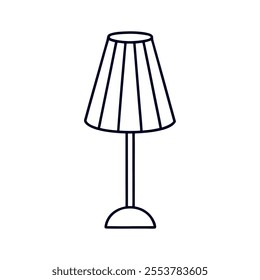 Bedside Lamp outline vector  white background.