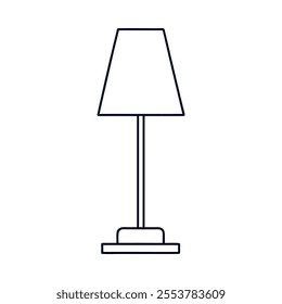 Bedside Lamp outline vector  white background.