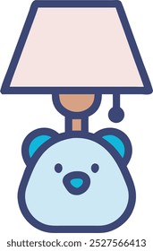 Bedside Lamp shaped like a cute animal icon clipart. The isolated object on a white background. logo.