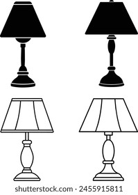 Bedside lamp silhouette, vector art, illustration