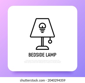 Bedside lamp thin line icon. Modern vector illustration.
