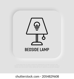 Icono de línea delgada de la lámpara de la puerta de la cama. Ilustración vectorial moderna.