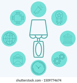Bedside lamp vector icon sign symbol