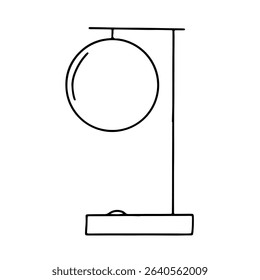 Bedside lamp vector line sketch