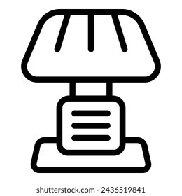 Bedside light icon outline vector. Bedchamber illuminator. Warm illumination device