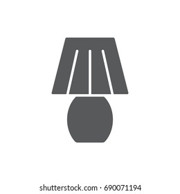 Bedside night lamp black icon.