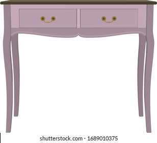 La Mesa De La Noche De La Cama Está Aislada De Fondo Blanco. Ilustración del vector de base nocturno de la habitación