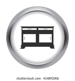 Bedside nightstand classic furniture sign simple icon on  background