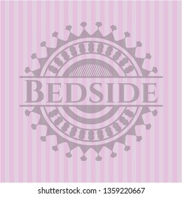 Bedside retro style pink emblem