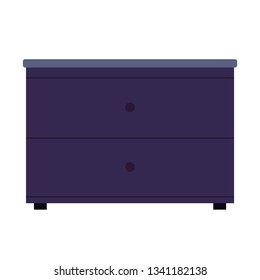 Bedside table cozy symbol bedroon elegant vector icon.  Indoor interior box furniture nightstand. Flat drawer cabinet
