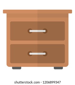 
Bedside table having two portions for putting accessories 

